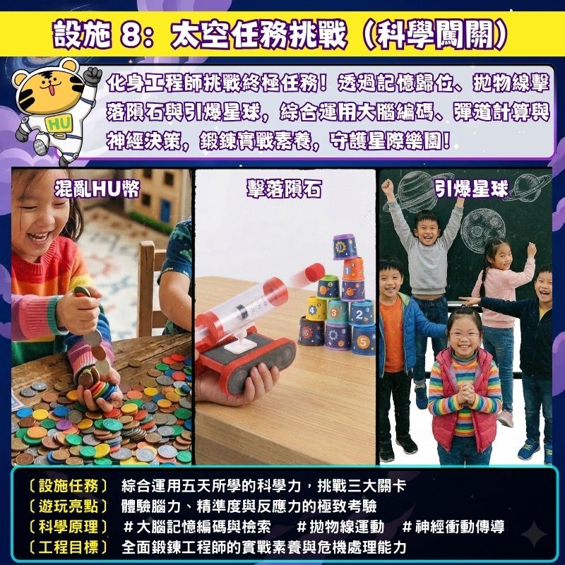 設施 8 太空任務挑戰：科學闖關活動，訓練小學生科學邏輯與問題解決