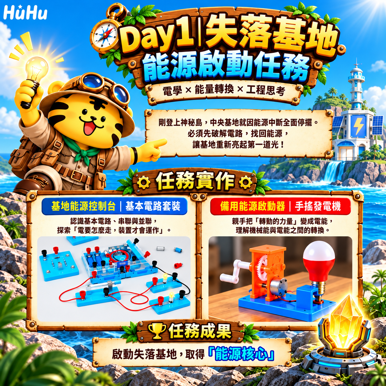 2027冬令營 Day1失落基地能源啟動任務，探索電學、基本電路與能量轉換