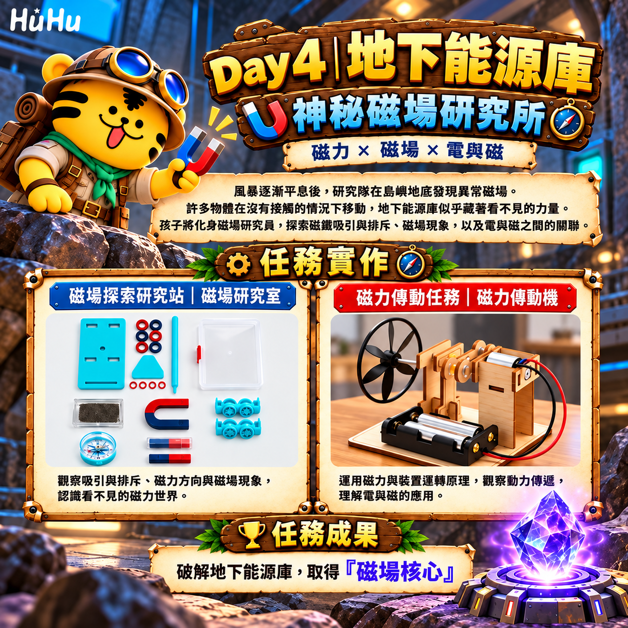 2027冬令營 Day4地下能源庫神秘磁場研究所，探索磁力、磁場與電磁原理