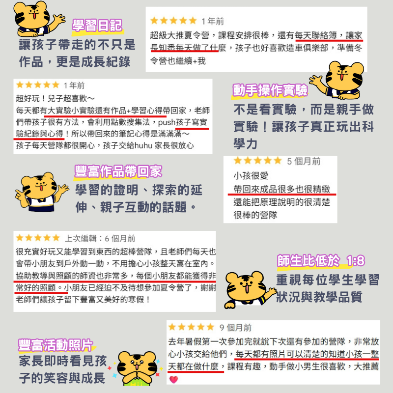 家長5星評價與學習回饋｜瘋狂醫學科學營